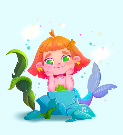 A little mermaid, mermay character illustration mermaid mermay