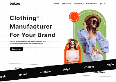 Clothing Manufacture Landing Page branding clothes design graphic design illustration landing logo page ui ux vector web web design website