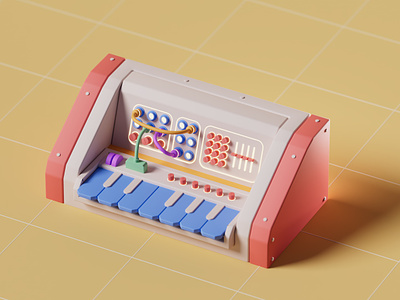 Analog Synthesizer analog c4d cinema 4d illustration isometric keyboard lowpoly music sound synthesizer