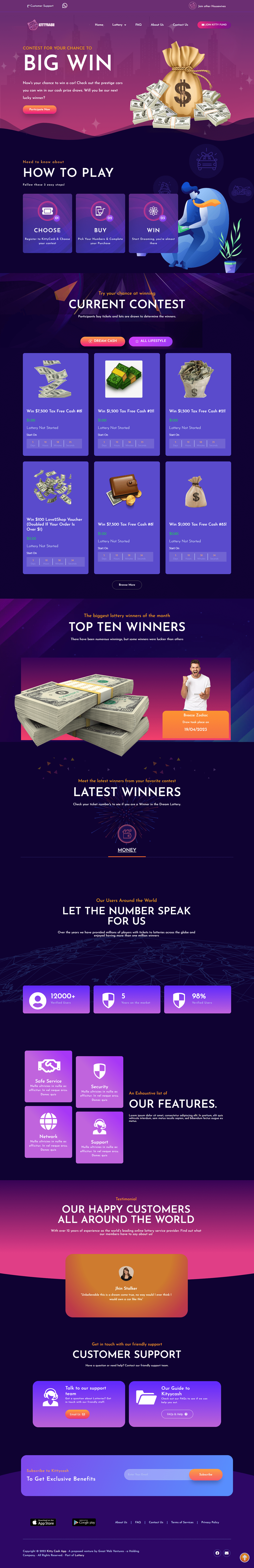 Raffle website, lottery website, competition, sweepstakes competition sweepstakes website