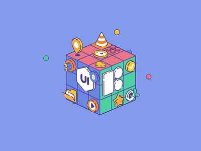 Lunacy 3d after effects animation blender design icon8 illustration lunacy motion motion design rubiks cube ui8