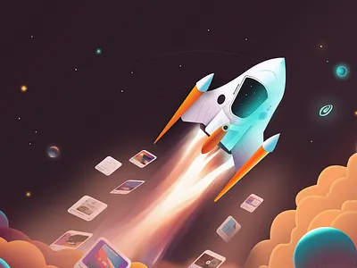 Shareup Community affinity designer affinitydesigner community design illustration illustration art new.space outer space rocket shareup sharing space spaceship vector vector art