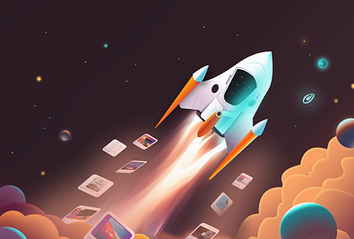 Shareup Community affinity designer affinitydesigner community design illustration illustration art new.space outer space rocket shareup sharing space spaceship vector vector art
