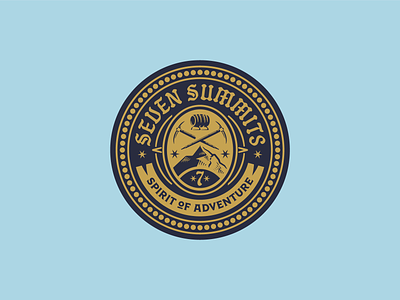 Seven Summits Irish Whiskey (Logo) badge branding design engraving etching illustration logo packaging peter voth design spirits vector whiskey