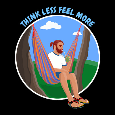 Think Less Feel More graphic design illustration