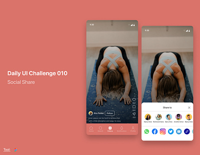 Daily UI 010 :: Social Share design figma ui