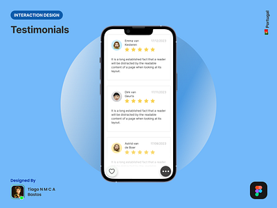 Testimonials app dailyui design figma graphic design interaction design testimonials ui