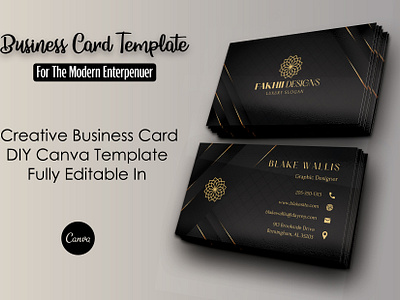 Editable Luxury Business Cards Business Card Template Canva 