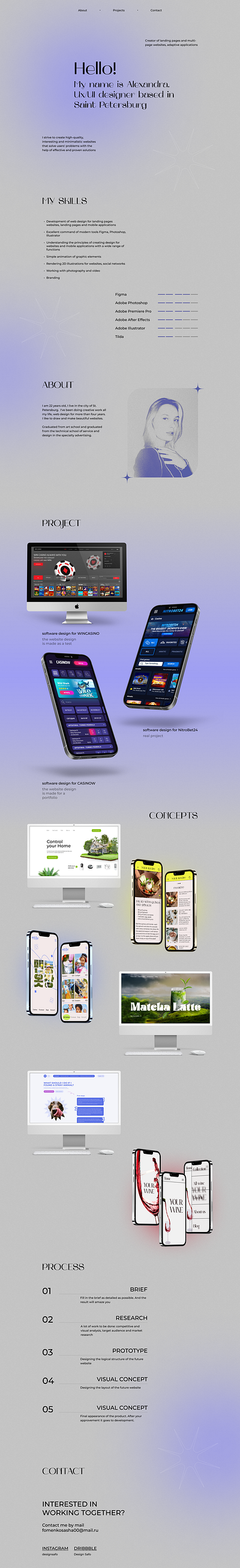 Portfolio Website Design UX/UI design figma graphic design portfolio web design