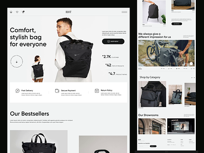 ecommerce Website Homepage-rio(Animated Version) animation areioutdoorgear awe backpack bag bag shop ecommerce marketplace motion graphics online shop shop shopping ui website