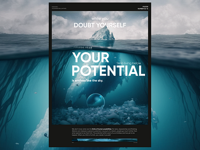 Poster | YOUR POTENTIAL design figma graphic design ice illustration motivation ocean poster potential sea sport ui water web design your potential