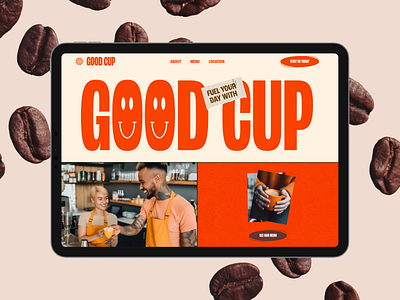 Good Cup - Coffee Shop Website branding clean coffee coffee shop design flat hero landing minimal mobile ui ux web web design website