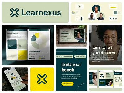 Learnexus Case Study b2b b2b saas brand brand agency brand designer brand identity brand studio branding design green icon iconography illustration logo logo designer modern smart typography
