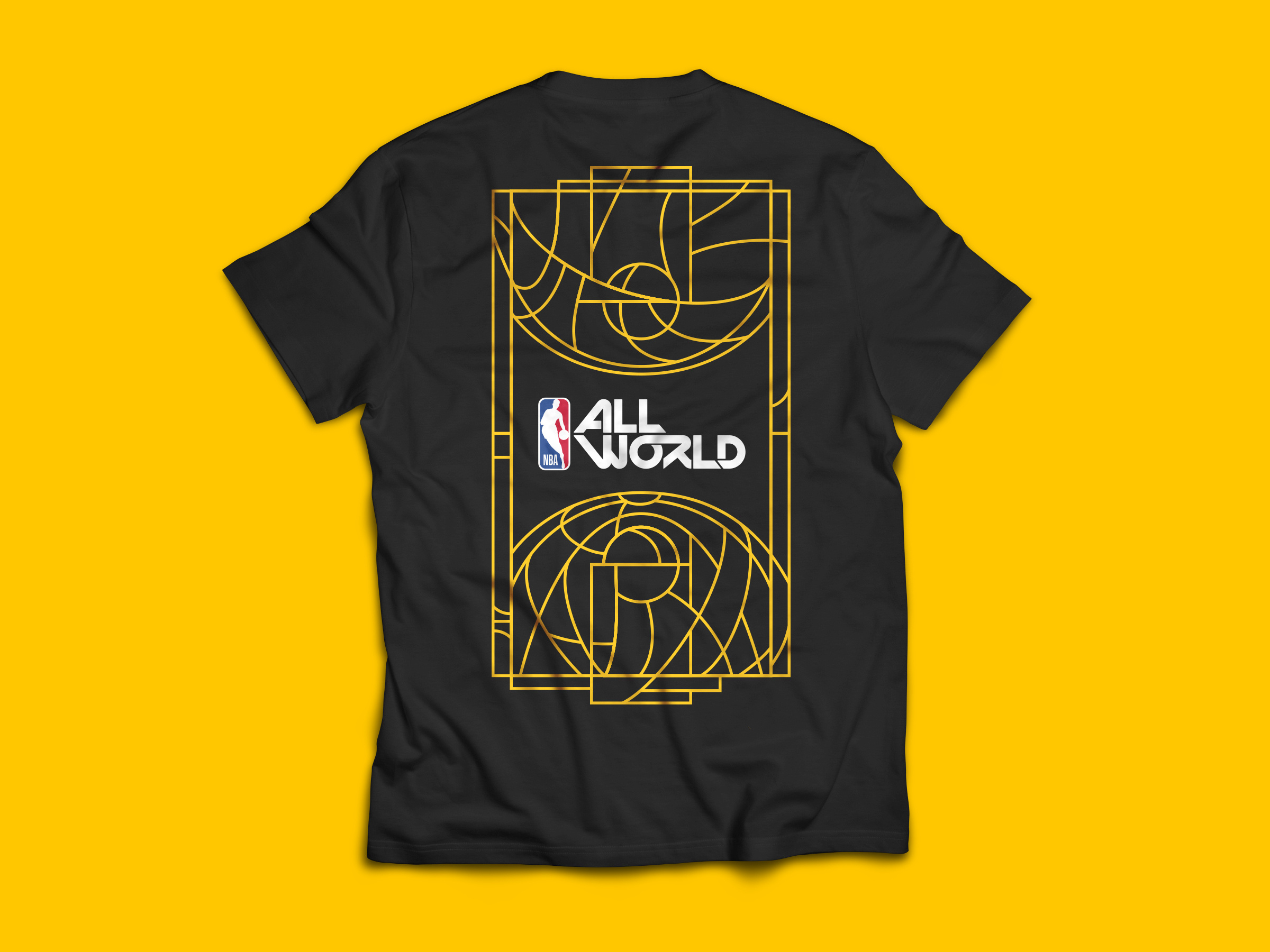 NBA All World - Go All Out Shirts apparel athletic branding design freelance identity illustration merch monoline nba sports typography