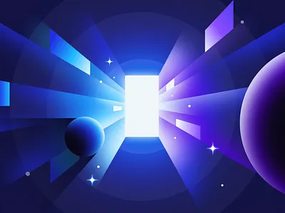 Glowing portal colors cosmos crypto grad gradient graphic design illustration space