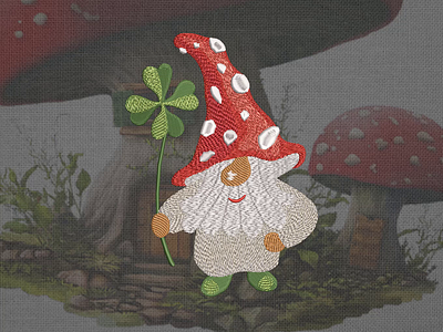 Funny gnome fly agaric Machine embroidery design adobe illustrator design embroidery embroidery design embroidery digitizer embroidery digitizing embroidery digitizing company flower illustration