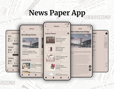 News Paper App Ui/Ux design figma ui user interface ux