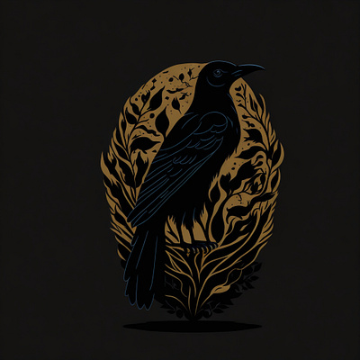 detailed crow logo