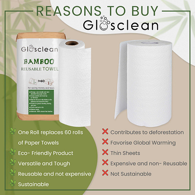 Bamboo Paper Towels by Glosclean branding