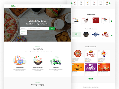 WL Food - Food Delivery Website delivery service food food and drink food delivery food delivery website food landing page order order successful restaurant ui website website design