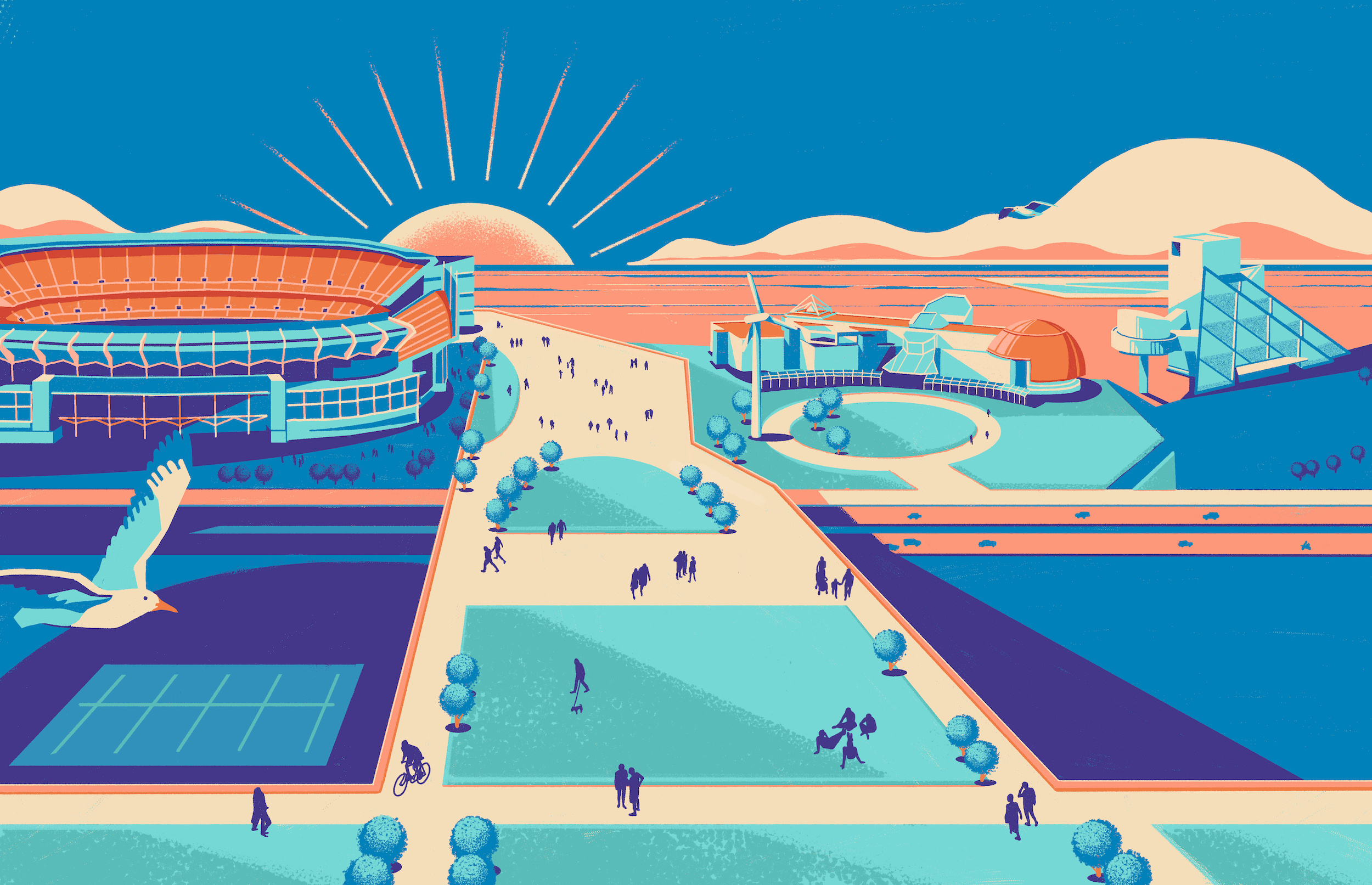 Cleveland Magazine - 2 page spread brand illustration digital illustration digital painting editorial illustration magazine illustration photoshop illustration print illustration