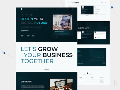 A simple website landing page UI Design for an IT Firm figma interactiondesign it company landingpage ui uiux design website