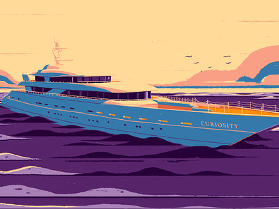 Curiosity Yacht Experience brand illustration digital illustration digital painting editorial illustration lifestyle illustration photoshop illustration travel illustration website illustraton