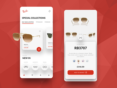 Ray Ban - Try On camera digital try on ray ban try on user interface concept