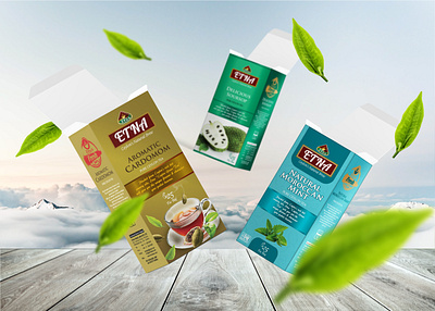 ETNA TEA PACKAGING DESIGN 3d box branding design graphic design illustration logo pac packaging pouch vector
