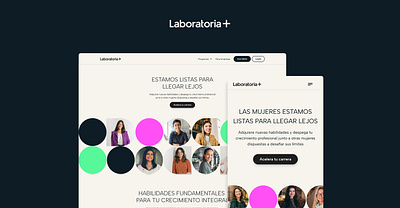 UX/UI ❘ Laboratoria+ Website colorful empower empowerment geometric laboratoria latam leadership online course pattern tech girl webdesign