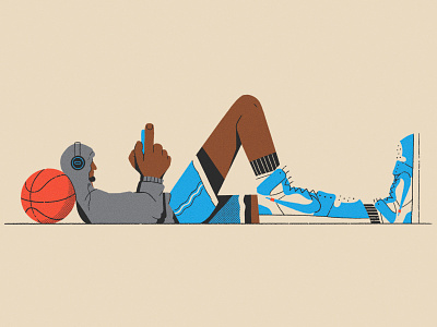 Game break all the pretty colors basketball character fashion illustration nathan walker nba nike relaxed sneakers
