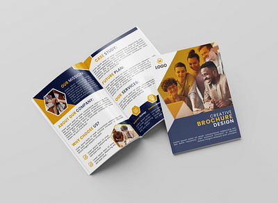 Corporate Bi-Fold Brochure Template 3d animation branding brochure clean company profile corporate creative design informational logo minimalist modern motion graphics portfolio stationery template trendy ui