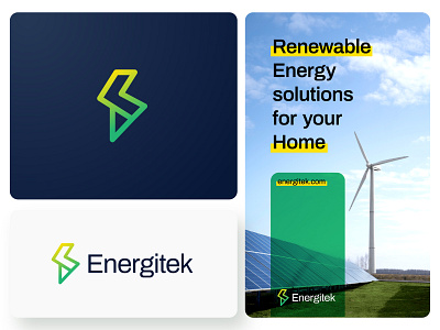 Renewable energy icon logo and brand identity design brand identity clean energy energy logo green energy icon logo innovation in energy logo logomark power renewable energy sustainability technology thunder