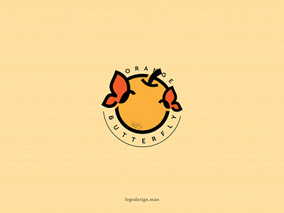 orange butterfly creative logo design logo