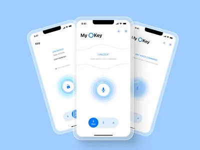 Smart Key App app blue case study design futuristic futuristic app interface app interface design ios minimalist mobile product design smart home smart key smart lock ui ui design ux ux design white