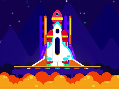 Rocket Launch Animation animated gif animation animation after effects motion design motiongraphics rocket
