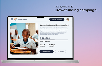 Crowdfunding campaign #DailyUI Day-32 branding dailyui design figma illustration logo ui userinterface vector