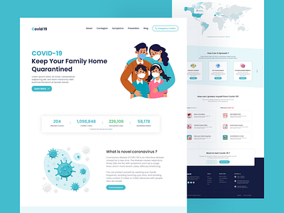 Covid-19 Website 1st dribble shot adobe photoshop android branding covid 19 dashboard design figma health illustration ios lockdown procreate safety ui ui design user interface web app webflow website