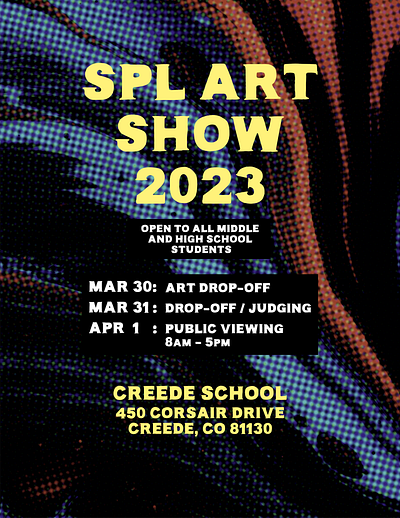 Southern Peaks League Art Show Flyers graphic design typography vector