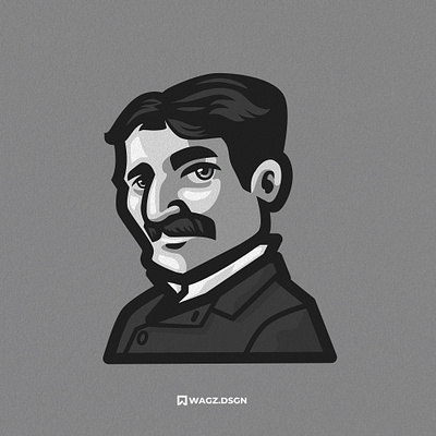 NIKOLA TESLA cartoon design graphic design illustration logo mascot mascot logo tesla ui vector