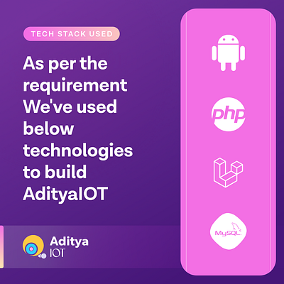 We've used the below technologies to build AdityaIOT app design jaraware jarawareinfosoft ui ux