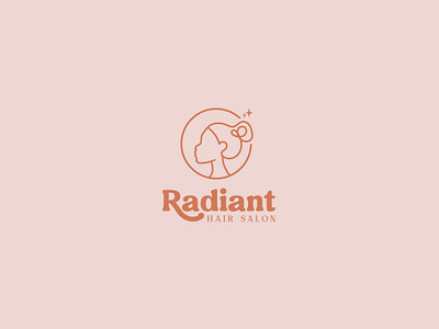 Radiant Hair Salon Boho Hand Drawn Logo boho botanical logo branding design feminine graphic design hand drawn logo minimalist logo modern logo motion graphics organic logo simple logo typography