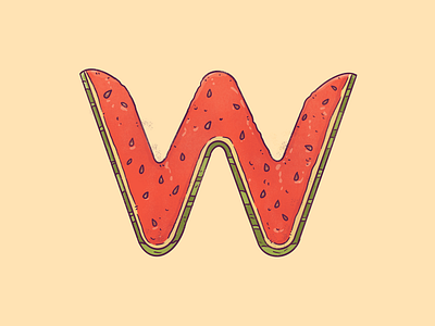 36 Days of Type: Watermelon 36 days of type art design drawing food foodie fruit illustration sandia summer w watermelon