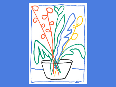 Color in Vase III — Illustration art blue clean color digital drawing digital painting flowers flowers in vase illustration illustrator minimal minimalism modern painting spring