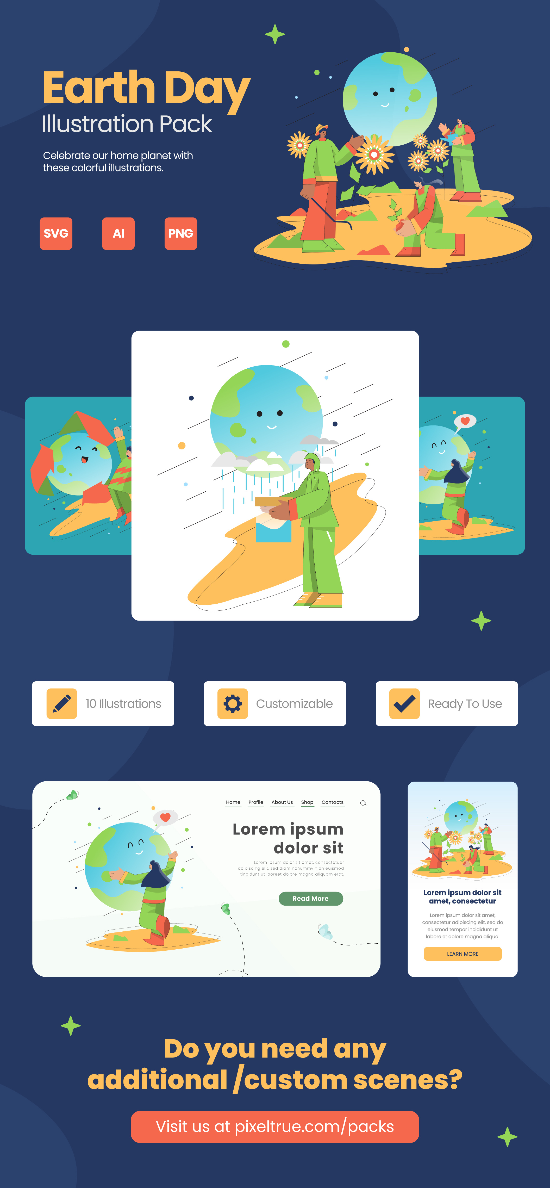 Earth Day Illustration Pack by Pixel True character graphic design graphics illustration vector vector illustration