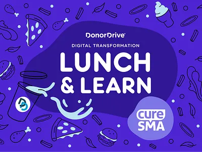 Lunch & Learn Graphic charity design donordrive food fundraising icons illustration lunch purple