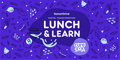 Lunch & Learn Graphic charity design donordrive food fundraising icons illustration lunch purple
