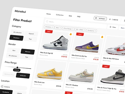 Monekui - Fashion Dashboard apparel clean dashboard design ecommerce fashion fashion dashboard fashion store market market place nike online shop online store product product design shop sneakers store ui web app