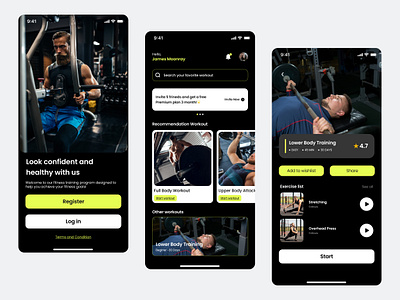 Workout Mobile App app design fitness ui ux workout