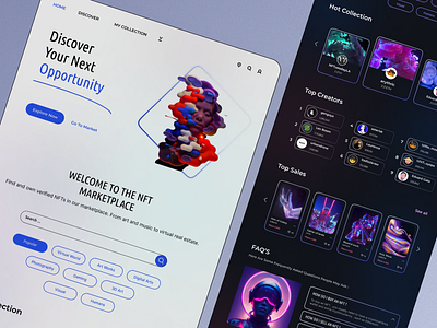 NFT marketplace landing page marketplace nft nft website responsive ui design user interface web design